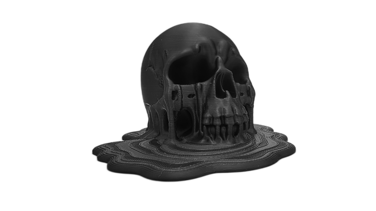 Melting Skull Decor Accent