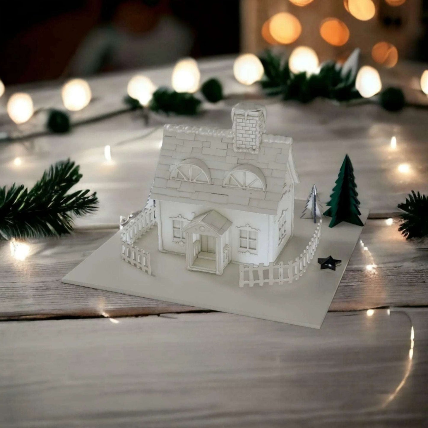 Christmas Village Figurine - Festive Holiday Decoration - Celestial Crafts