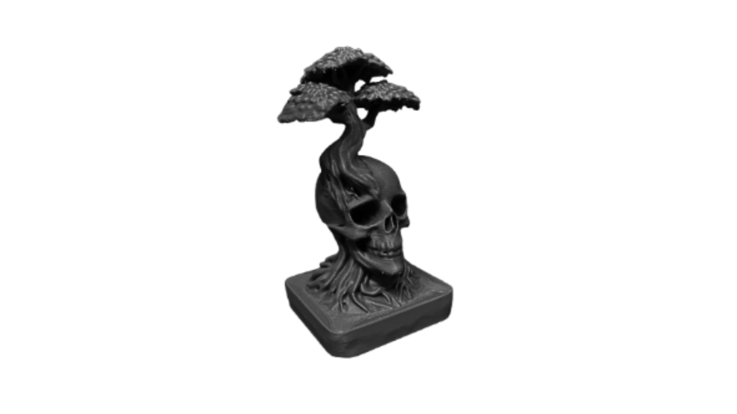 Tree Of Life On Skull Symbolic 3D Sculpture