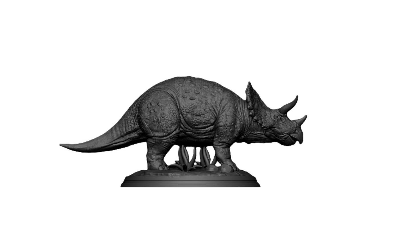 Horned Dino Sculpture – Triceratops Model for Home & Desk