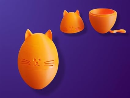 3D Printed Cute Easter Cat: Adorable Holiday Decor Accent - Celestial Crafts