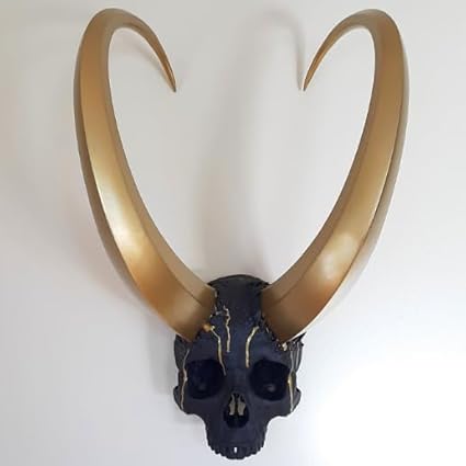 Mythical Mischief: 3D Printed Loki Skull Wall Mounted Sculpture - Celestial Crafts