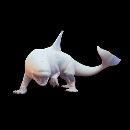 Mystic White Sharkosaur Figurine: A Fusion of Prehistoric Might and Aquatic Majesty - Celestial Crafts