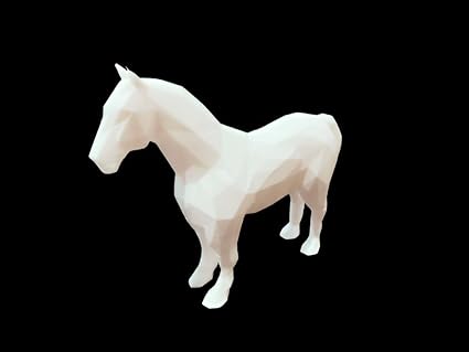 Showpiece - Low Poly Horse Decorative Showpiece (White) - Celestial Crafts