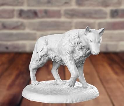 Elegant White Wolf Sculpture - Celestial Crafts