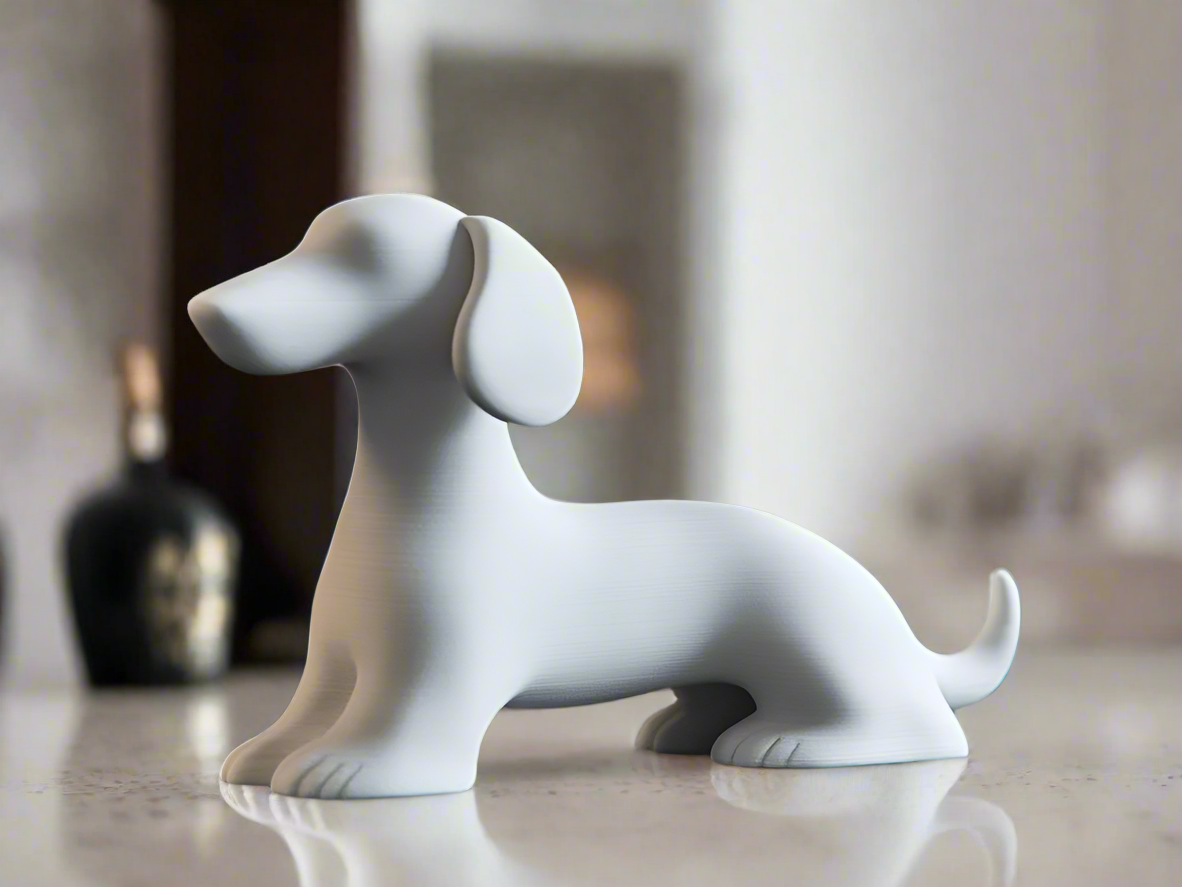 Cute Dachshund Figurine – Adorable 3D Printed Dog Decor