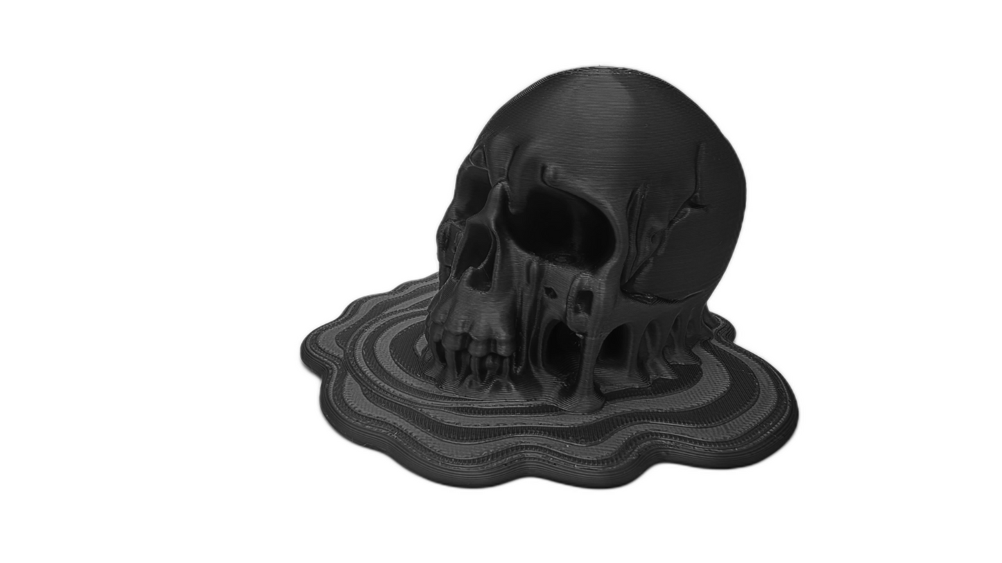 Melting Skull Decor Accent
