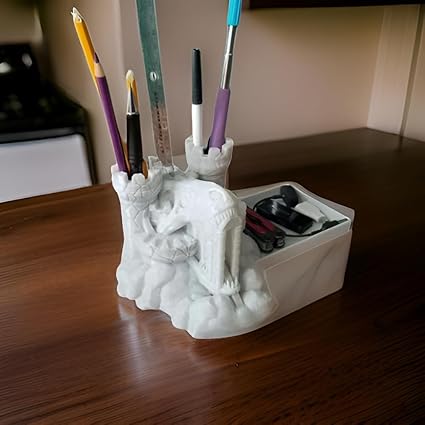 Mythical Creature Pen Holder - White 3D Printed - Celestial Crafts