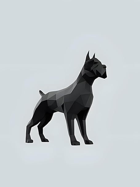 Showpiece - Majestic Resin Black Dog Showpiece: Elegant Decor Accent - Celestial Crafts