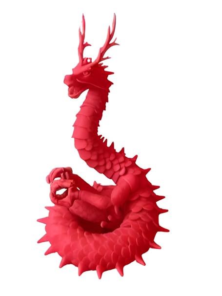 Showpiece - Dragon Spirit: Masterfully Crafted 3D Printed Decorative Showpiece - Red - Celestial Crafts