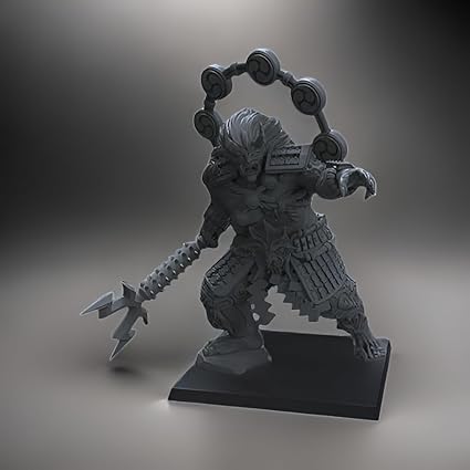 Showpiece - Bring Home The Battle: Stunning 3D Printed Warrior Statue! - Black Decorative Showpiece - Celestial Crafts