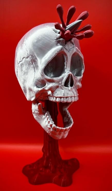 Skull Head Decor, Hand Painted, with Claws, Unique - Celestial Crafts