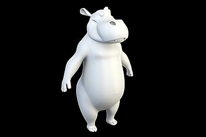 White Hippo Toy Figurine - for Indoor Play or Desk Decoration - Celestial Crafts