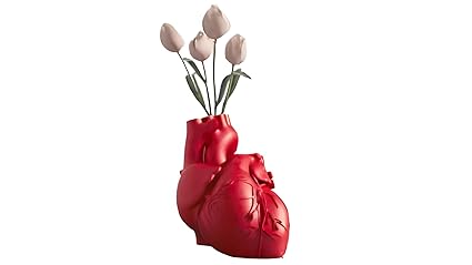 Anatomical Heart Vase: Unique Fusion of Art and Anatomy (Red) (No Flowers) - Celestial Crafts