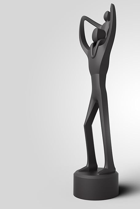 Elegant Modern Art Sculpture - Abstract Black Resin Figure - Celestial Crafts