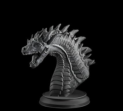 Showpiece - Celestial Craft Mystical Guardian: 3D Printed Dragon Bust Showpiece - Majestic Home and Office Decor - Celestial Crafts