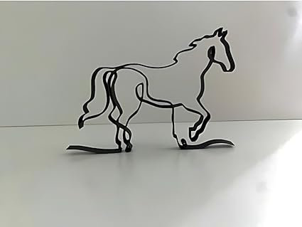 Elegant One Line Art Horse - 3D Printed Masterpiece - Celestial Crafts