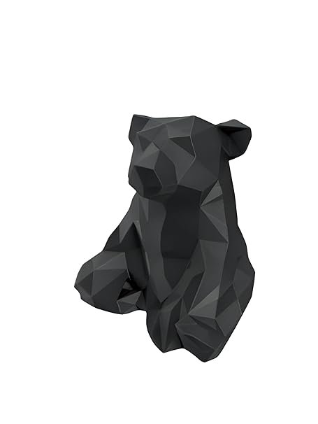 Showpiece - Chilling Low Poly Bear Decorative Showpiece (Black) - Celestial Crafts