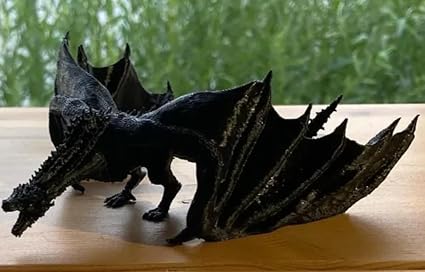 Striking Black Dragon Sculpture - Majestic Fantasy Decor - Celestial Crafts