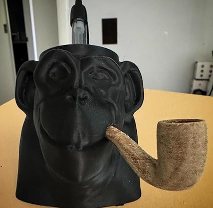 3D Printed Smoking Chimpanzee Pencil Holder - Quirky Desk Organizer with Character! - Celestial Crafts