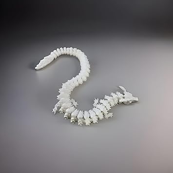 Set of 2 Playful Articulated Dragon - Black, White - Celestial Crafts