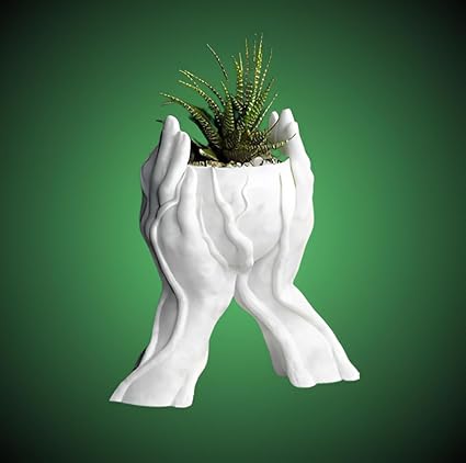 Planter with Unique Hands Design - Perfect for Indoor Decor (No Flowers) - Celestial Crafts