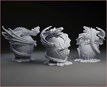 Home decor - Dragon Wrapped Around Egg tabletope for Kids Toys for Home Decor (Set of 3) - Celestial Crafts