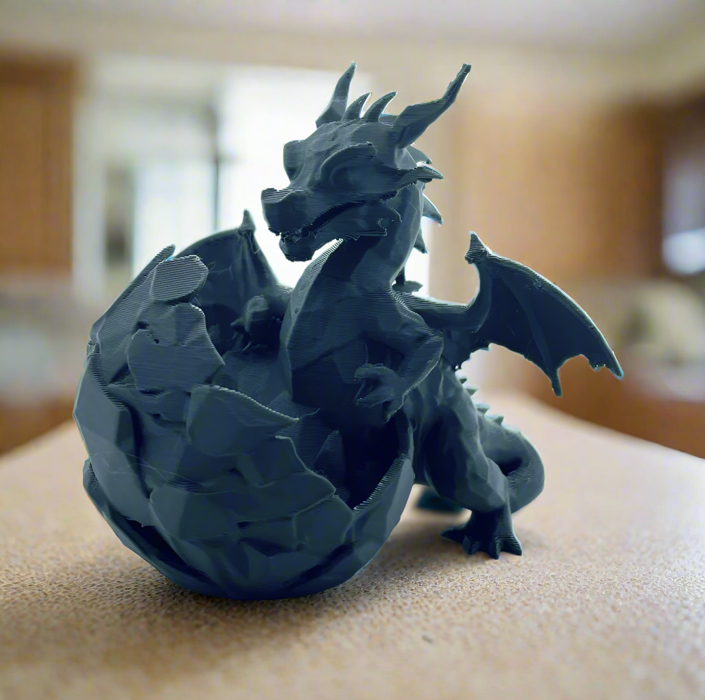 Dragon Emerging from Egg Statue: Mythical Art
