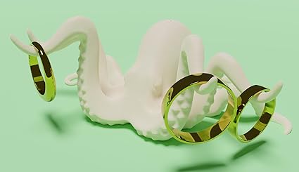 celestial crafts : Elegant Octopus Ring Holder - Functional Art for Your Jewelry Collection (White) - Celestial Crafts