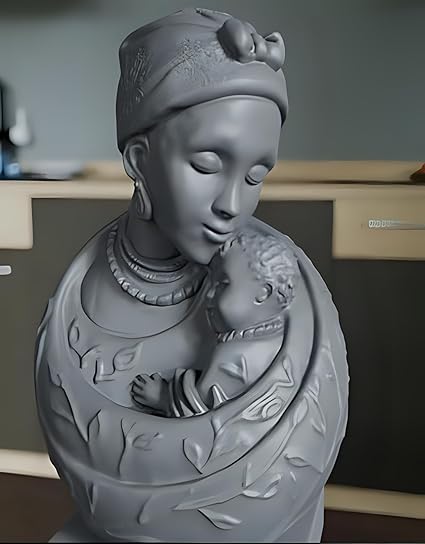 Home decor - : Woman with Child Bust - Motherhood Sculpture for Home Decor - Celestial Crafts