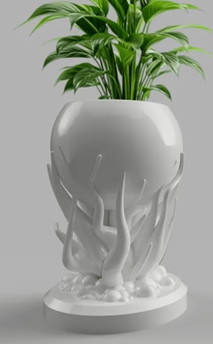 Home decor - 3D Printed Exotic Plant Pot: Unique and Stylish Home Decor Planter (No Flowers) - Celestial Crafts