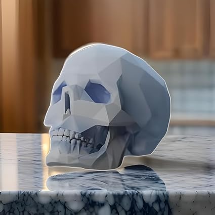 Geometric Skull Decor - Modern Polygonal Design - Celestial Crafts