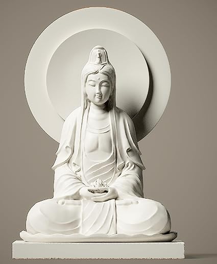 Showpiece - : Avalokitasvara Statue - Tranquil Bodhisattva Sculpture for Home and Office Decor showpiece - Celestial Crafts