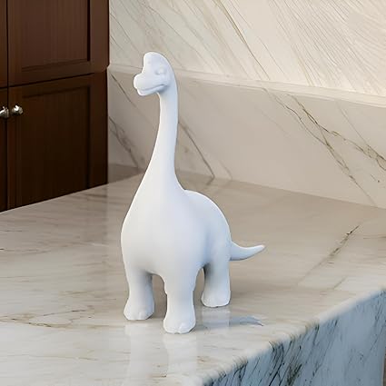 Adorable White Dinosaur Statue - Celestial Crafts