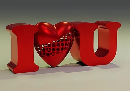 Home decor - Valentine I Love U Heart Letters Voronoi - Romantic Home Decor Accent - Celestial Crafts