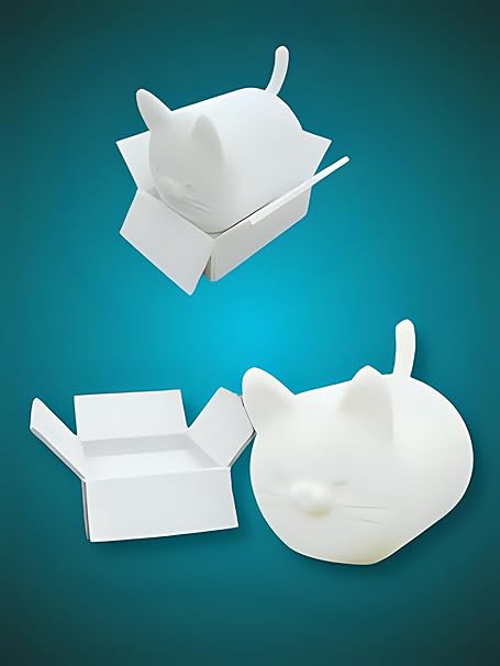 Cute Cat Figurine: Adorable White Feline Sculpture - Celestial Crafts