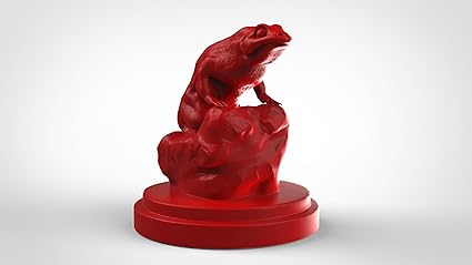 Miniature 3D Printed Frog Sculpture, Red - Celestial Crafts