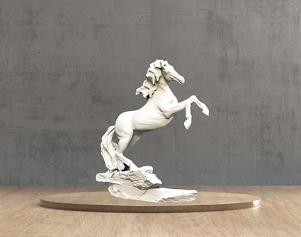 Celestial Craft Graceful Gallop: 3D Printed White Horse Statue Table Top Miniature for Home and Office Decor Item - Celestial Crafts