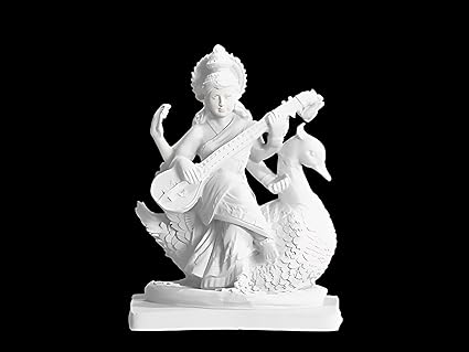 Showpiece - Celestial Craft Divine Inspiration: 3D Printed Maa Saraswati Miniature for Serene Home Decor showpiece Miniature - Celestial Crafts