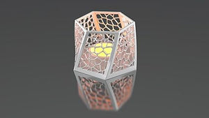 Home decor - Geometric Candle Holder Tealight Candle Holder with Marigold Garland for Home Decoration, Diwali, Navratri, Durga Pooja - Celestial Crafts