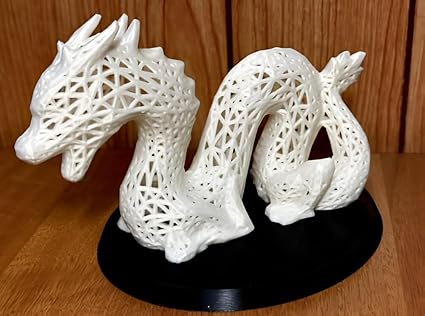 Voronoi Chinese White Dragon - Exquisite Mythical Sculpture - Celestial Crafts