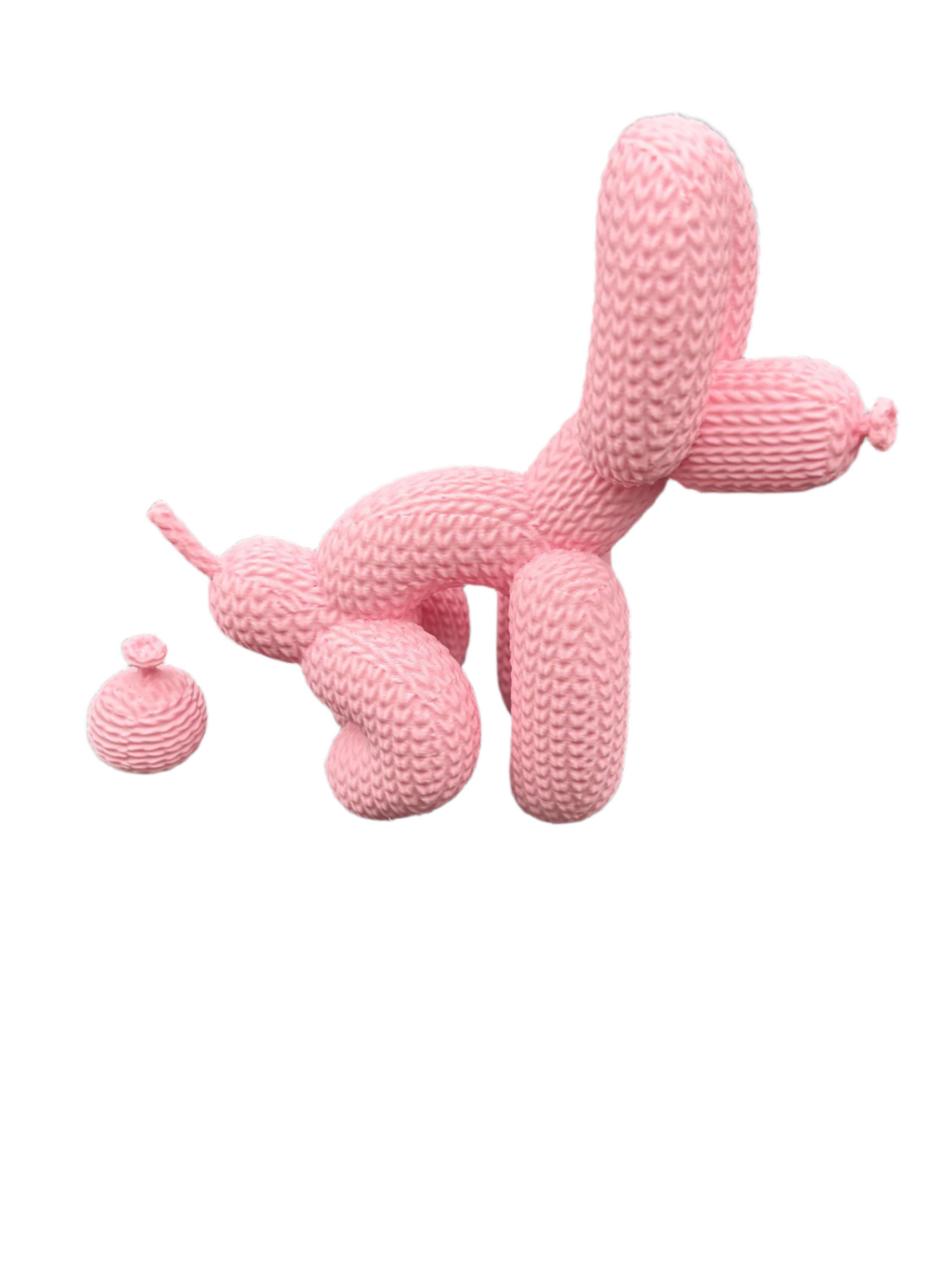 Unique Pink Knitted Balloon Animal Sculptures: Fun Home Accents