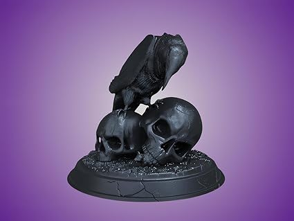 Mystic Raven and Skulls Figurine - A Gothic Masterpiece - Celestial Crafts