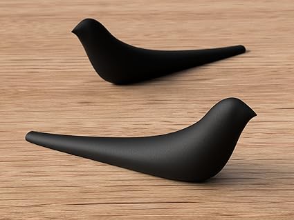 Modern Black Bird Figurine Set Â? Minimalist Decorative Sculptures for Home and Office - Celestial Crafts