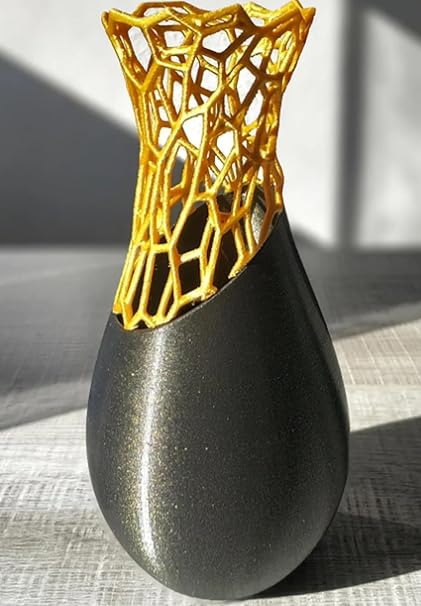 Voronoi Vase: Elegant Black vase for Modern Decor (No Flowers) - Celestial Crafts