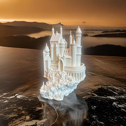 Fairy Tale Fortress - 3D Printed White Decorative Sculpture - Celestial Crafts