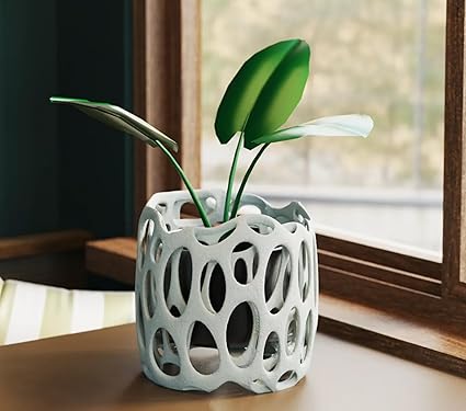 Home decor - Celestial Craft : Modern Elegance: Voronoi Planter - Unique Home Decor Accent (No Flowers) - Celestial Crafts