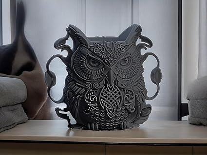 Home decor - Mystic Midnight Owl Vase - Intricate Gothic Home Decor (No Flowers) - Celestial Crafts