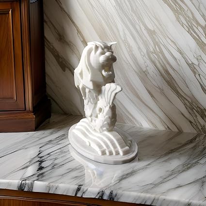 Regal White Lion Sculpture: Majestic Artistry for Your Home - Celestial Crafts