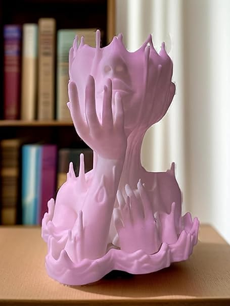 Home decor - Statue of a Woman Holding Her Head With Her Hands Planter Pots for Home Decoration | Indoor Pots for Living Room | Decorative Pots for Indoor Plants (No Flowers) - Celestial Crafts